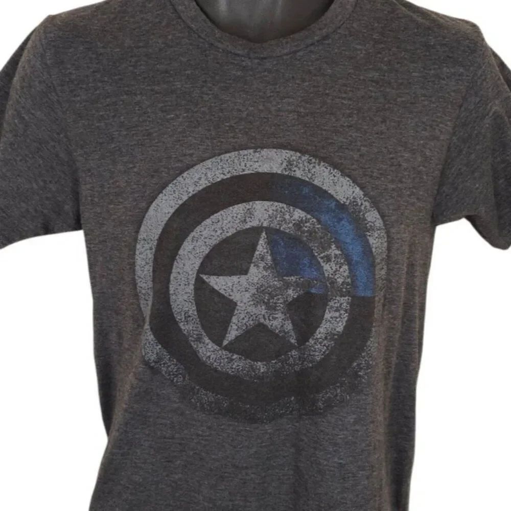 Captain America T Shirt Mens Size Small Gray Marvel Comics Superhero